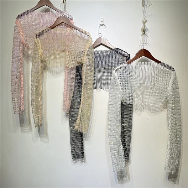 women's tshirt women shiny colorful y2k net drill is prevented bask in shawls crystal longsleeve party club short crop 230206, White
women's tshirt women shiny colorful y2k net drill is prevented bask in shawls crystal longsleeve party club short crop 230206, White
