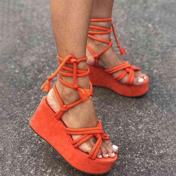 women' s wedges sandals cross tie fashion platform solid gladiator ladies pumps rome vintage casual female shoes 2022 new y220421, Black
women' s wedges sandals cross tie fashion platform solid gladiator ladies pumps rome vintage casual female shoes 2022 new y220421, Black