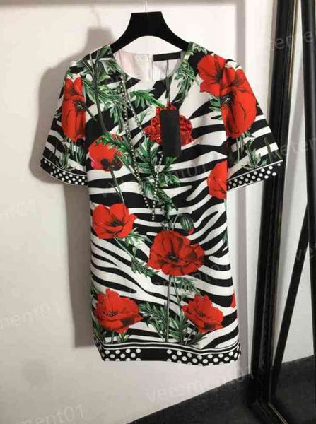 designer womens dresses d..g heavy duty studded floral print casual short sleeve dress women luxury summer party dresses 0912, Black;gray 
designer womens dresses d..g heavy duty studded floral print casual short sleeve dress women luxury summer party dresses 0912, Black;gray