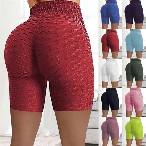 women summer knit shorts high waist hip tight leggings stretch running fitness short pants wrinkled biker 220630, White;black
women summer knit shorts high waist hip tight leggings stretch running fitness short pants wrinkled biker 220630, White;black