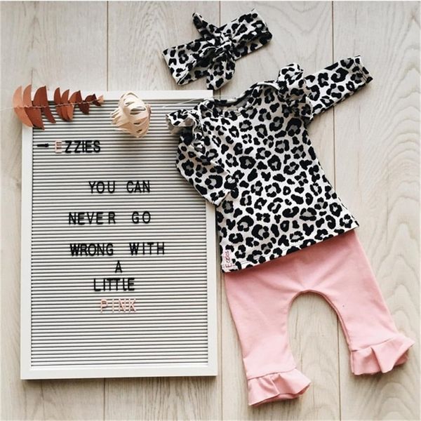 born baby girls clothes toddler cute leopard ruffle long sleeve t-shirt pantsheadband infant baby clothing set lj201223, White
born baby girls clothes toddler cute leopard ruffle long sleeve t-shirt pantsheadband infant baby clothing set lj201223, White