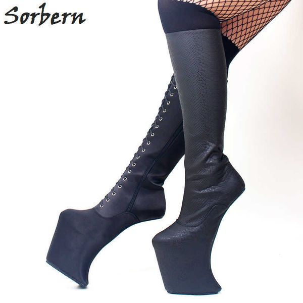 sorbern snakeskin pattern knee high heelless boots platform high heeled crossdresser shoes custom wide fit boot zip up lady boot, Black
sorbern snakeskin pattern knee high heelless boots platform high heeled crossdresser shoes custom wide fit boot zip up lady boot, Black