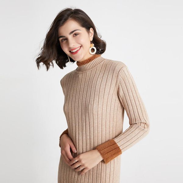 quality long dress women turtleneck knitted elegant sleeve famele party d382, Black;gray
quality long dress women turtleneck knitted elegant sleeve famele party d382, Black;gray