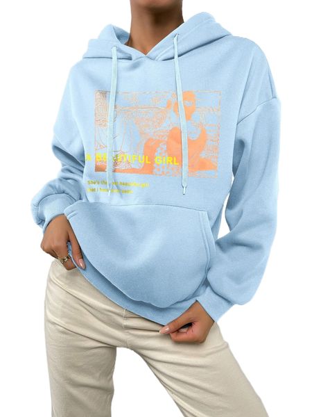 slogan & figure graphic kangaroo pocket drop shoulder drawstring thermal hoodie t5ee#, Black
slogan & figure graphic kangaroo pocket drop shoulder drawstring thermal hoodie t5ee#, Black
