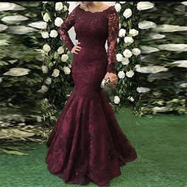 burgundy lace mermaid evening dresses lace long sleeves saudi arabia prom gowns floor length formal party dress 2022, Black
burgundy lace mermaid evening dresses lace long sleeves saudi arabia prom gowns floor length formal party dress 2022, Black