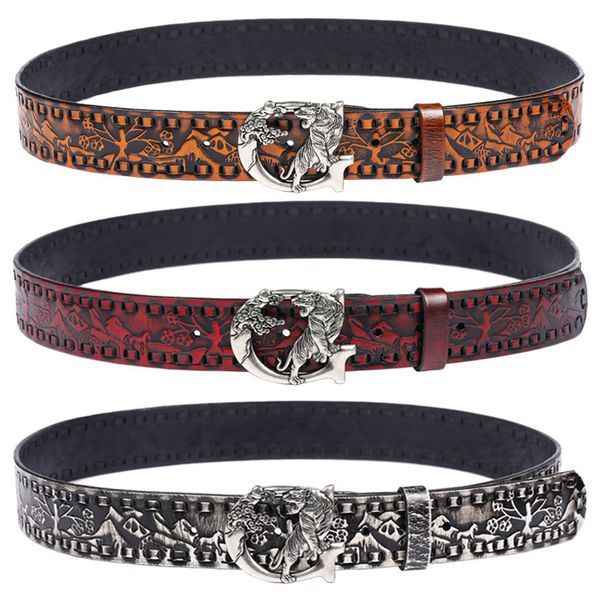 fashion belts european and american popular light luxury leather women's belt 38mm silver smooth buckle personalized embossed retro tig, Black;brown
fashion belts european and american popular light luxury leather women's belt 38mm silver smooth buckle personalized embossed retro tig, Black;brown