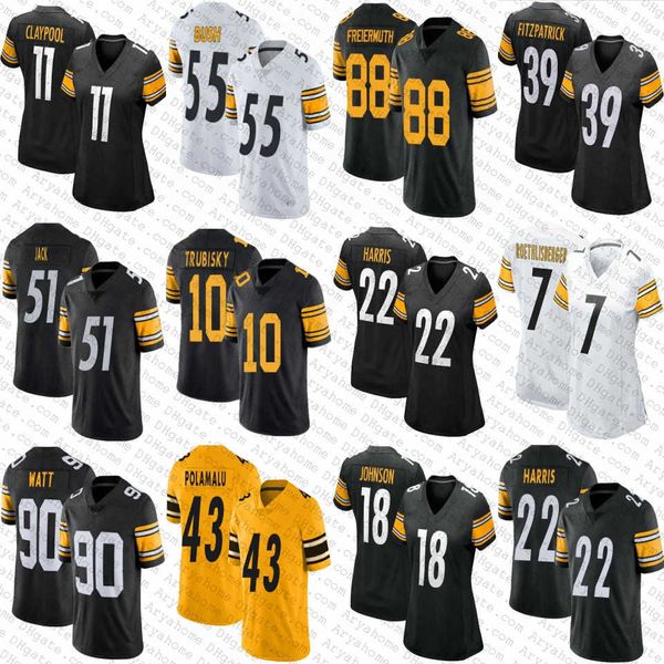 22 najee harris 10 mitchell trubisky 90 t.j. watt custom football 7 ben roethlisberger jerseys myles jack polamalu minkah fitzpatrick, Black
22 najee harris 10 mitchell trubisky 90 t.j. watt custom football 7 ben roethlisberger jerseys myles jack polamalu minkah fitzpatrick, Black