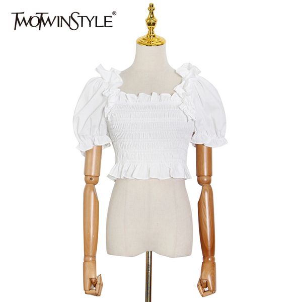 pink ruched patchwork ruffle shirt for women square collar short sleeve slim blouse female fashion summer 210423, White
pink ruched patchwork ruffle shirt for women square collar short sleeve slim blouse female fashion summer 210423, White