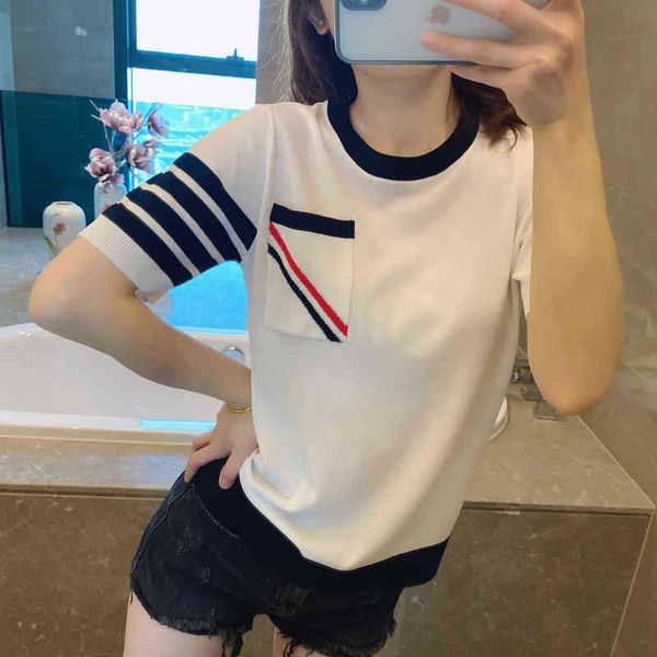 tb four bar short sleeve t shirt round neck men and women's spring and summer new pullover couple ice silk t-shirt fashion brand sweet, White
tb four bar short sleeve t shirt round neck men and women's spring and summer new pullover couple ice silk t-shirt fashion brand sweet, White