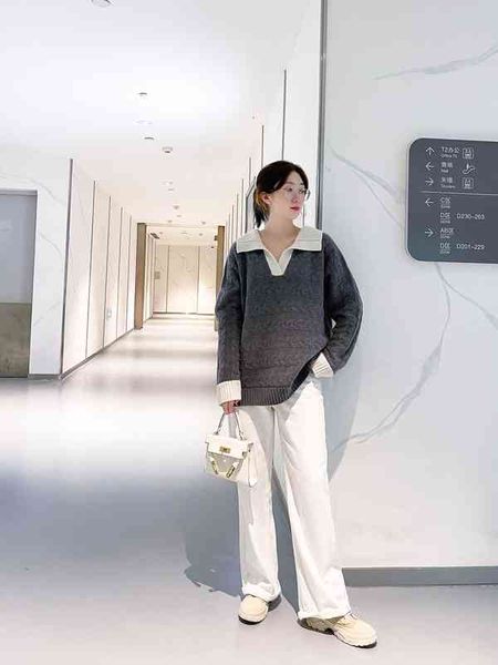 women's knits & tees autumn and winter soft nugget crash color polo collar knitted thickened cashmere sweater, White
women's knits & tees autumn and winter soft nugget crash color polo collar knitted thickened cashmere sweater, White