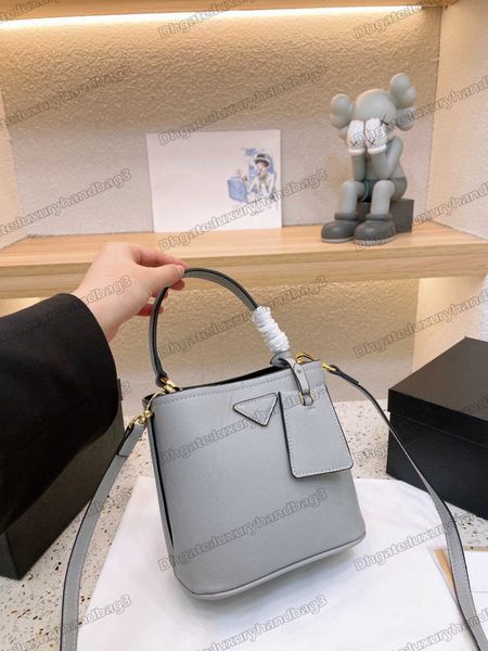 saffiano leather double bucket bag designer handbag brands triangle- tote luxurys nappa panier womens shoulder bag 
saffiano leather double bucket bag designer handbag brands triangle- tote luxurys nappa panier womens shoulder bag