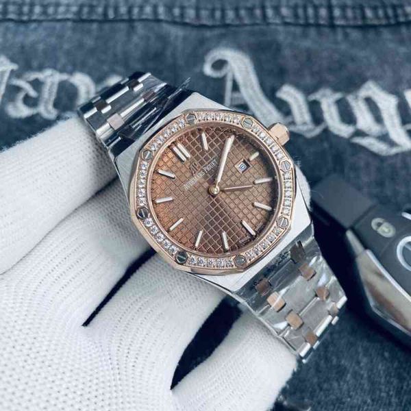 luxury mens mechanical watch ladies fashion temperament calendar 316l stainless steel strap elegant atmosphere swiss brand wristwatch, Slivery;brown
luxury mens mechanical watch ladies fashion temperament calendar 316l stainless steel strap elegant atmosphere swiss brand wristwatch, Slivery;brown