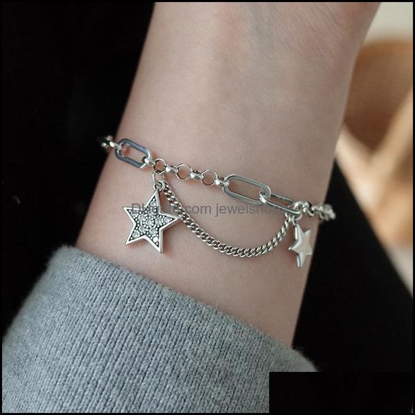 925 sier flash diamond star chain ins bracelet womens simple sense niche senseries texture drop delivery 2021 charm bracelets jewelry n2mfi, Golden;silver
925 sier flash diamond star chain ins bracelet womens simple sense niche senseries texture drop delivery 2021 charm bracelets jewelry n2mfi, Golden;silver