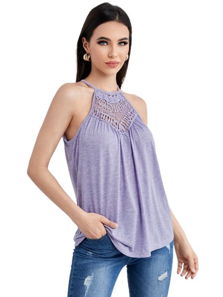 solid cutout detail tie back halter w27w#, White