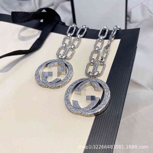 2023 designer new fashion jewelry 925 big double vine carving pattern necklace hemp rope chain body hip-hop fashion for men and women, Silver
2023 designer new fashion jewelry 925 big double vine carving pattern necklace hemp rope chain body hip-hop fashion for men and women, Silver