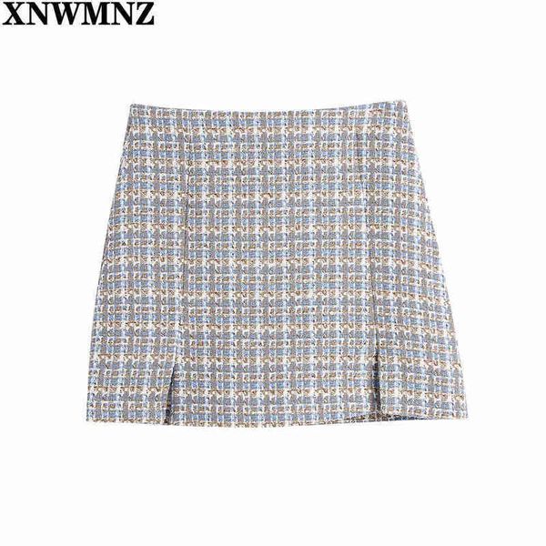 xnwmnz fashion plaid front slits tweed mini skirt women vintage chic high waist side zipper female skirts harajuku mujer 210513, Black
xnwmnz fashion plaid front slits tweed mini skirt women vintage chic high waist side zipper female skirts harajuku mujer 210513, Black
