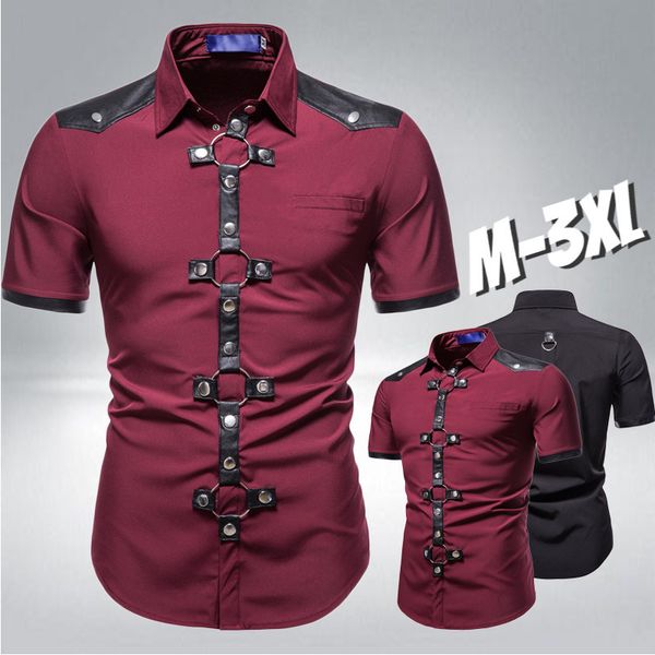 fashion men s punk shirts gothic rivet short sleeve shirts casual for men comfortable summer wear 220606, White;black
fashion men s punk shirts gothic rivet short sleeve shirts casual for men comfortable summer wear 220606, White;black