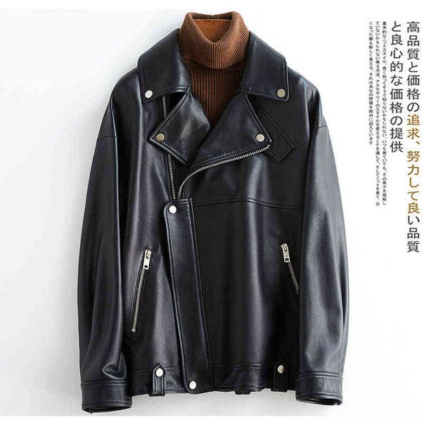 nerazzurri autumn white black soft pu leather jackets for women long sleeve zipper loose spring faux leather biker jacket women l220728
nerazzurri autumn white black soft pu leather jackets for women long sleeve zipper loose spring faux leather biker jacket women l220728