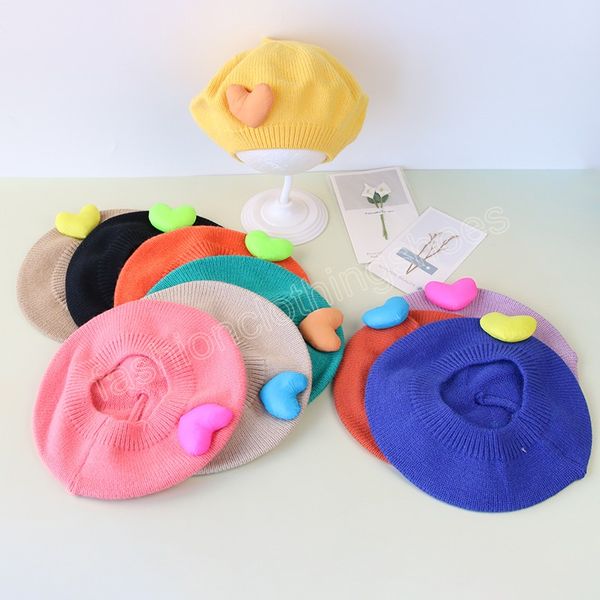 autumn winter kids knitted beret cute heart baby painter cap solid color children french artist warm beret hat wool beanie, Yellow
autumn winter kids knitted beret cute heart baby painter cap solid color children french artist warm beret hat wool beanie, Yellow