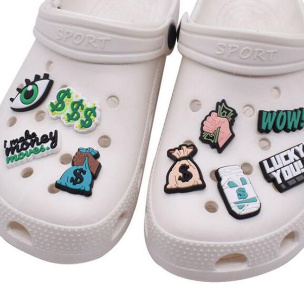 fast delivery new designer money pvc croc charms accessories clog shoes decorations for girl boys gift, White;pink
fast delivery new designer money pvc croc charms accessories clog shoes decorations for girl boys gift, White;pink