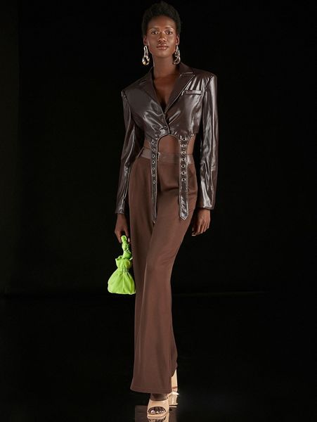 x penelope ping lapel collar grommet asymmetrical hem pu leather blazer z4xg#, White
x penelope ping lapel collar grommet asymmetrical hem pu leather blazer z4xg#, White