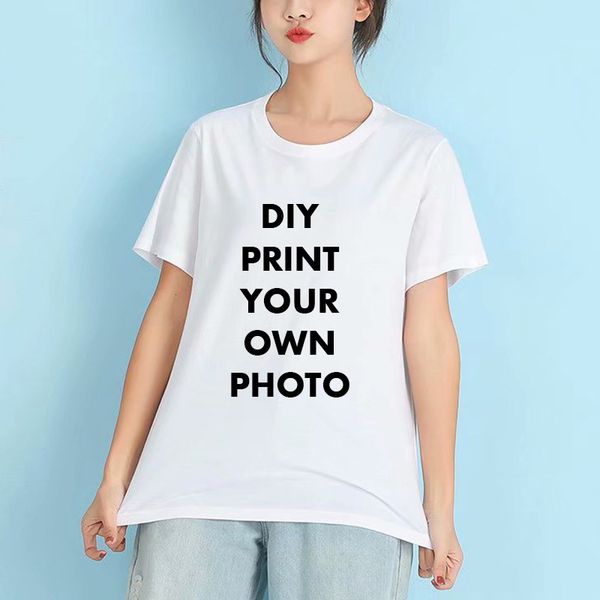 women customized print your po or short sleeve t shirts personality tees female casual tshirt tumblr hipster 220611, White
women customized print your po or short sleeve t shirts personality tees female casual tshirt tumblr hipster 220611, White