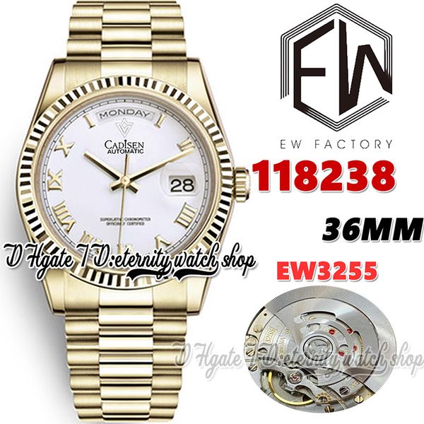 ewf ew128238 ew3255 automatic mens watch 36mm gold fluted bezel white dial roman markers 904l jubileesteel bracelet with same serial warrant, Slivery;brown
ewf ew128238 ew3255 automatic mens watch 36mm gold fluted bezel white dial roman markers 904l jubileesteel bracelet with same serial warrant, Slivery;brown