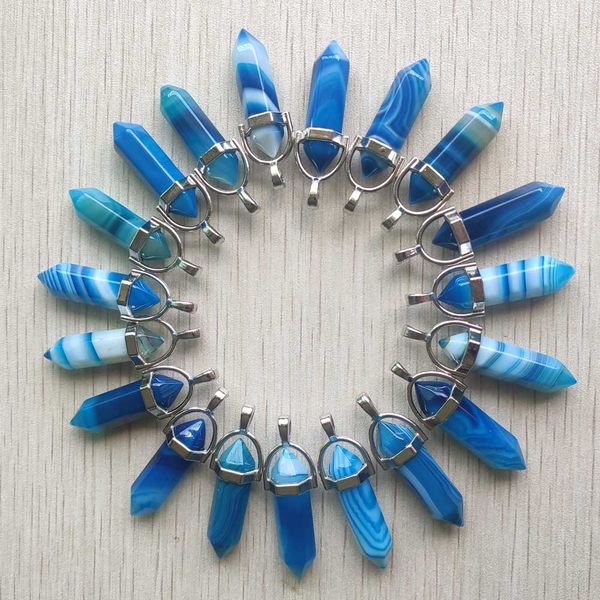 fashion stripe light blue onyx stone bullet shape point chakra charms pendants for jewelry making wholesale, Bronze;silver
fashion stripe light blue onyx stone bullet shape point chakra charms pendants for jewelry making wholesale, Bronze;silver