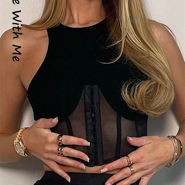 side with me cropped corset black mesh women's tanks summer sleeveless harajuku casual party club patchwork woman 220511, White
side with me cropped corset black mesh women's tanks summer sleeveless harajuku casual party club patchwork woman 220511, White