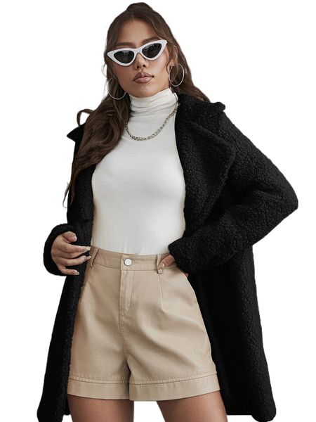 solid lapel neck teddy coat i3tm#, Black
solid lapel neck teddy coat i3tm#, Black