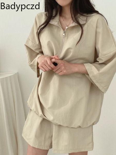 active sets badypczd tracksuit high neck zipper short sleeve gym shorts women's two piece summer fashion loose casual sportswear suits
active sets badypczd tracksuit high neck zipper short sleeve gym shorts women's two piece summer fashion loose casual sportswear suits