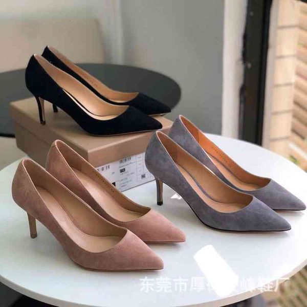 sandals high heeled shoes single pointed temperament fine heel suede professional work leather women's princess with shallow mouth, Black
sandals high heeled shoes single pointed temperament fine heel suede professional work leather women's princess with shallow mouth, Black