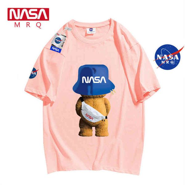 nasa joint backpack bear short sleeve summer half student couple loose t-shirt top, White;black
nasa joint backpack bear short sleeve summer half student couple loose t-shirt top, White;black