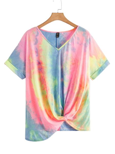 plus twist tie dye tee b3v8#, Black 
plus twist tie dye tee b3v8#, Black