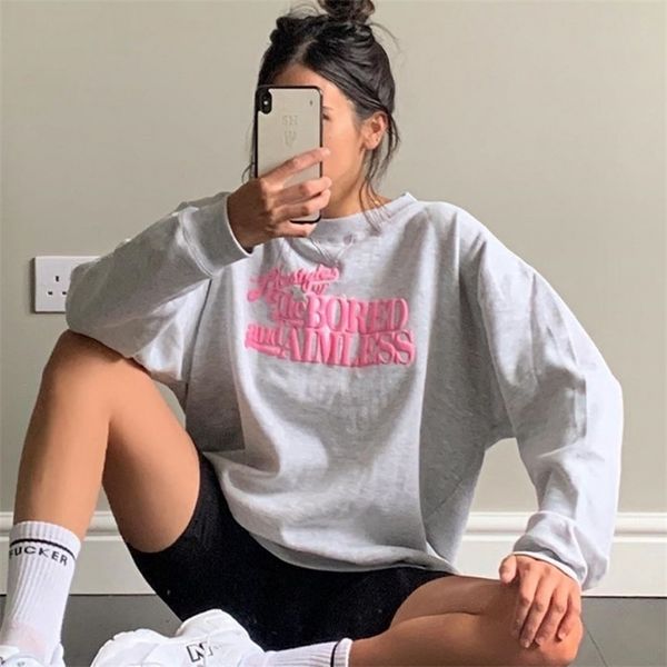 light gray pink letters printing oversized sweatshirt women o-neck warm winter casual streetwear fashion clothes 220324, Black
light gray pink letters printing oversized sweatshirt women o-neck warm winter casual streetwear fashion clothes 220324, Black