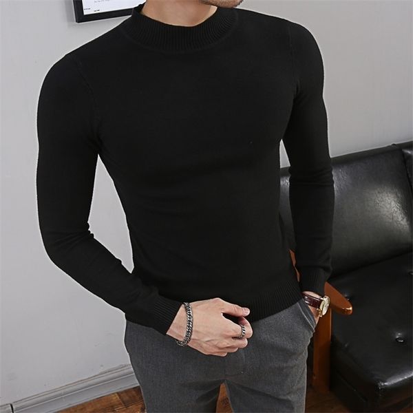 brand winter autumn men's knitted sweater solid color pullovers gym turtleneck sweater korean men's slim fit knitwear 201203, White;black
brand winter autumn men's knitted sweater solid color pullovers gym turtleneck sweater korean men's slim fit knitwear 201203, White;black