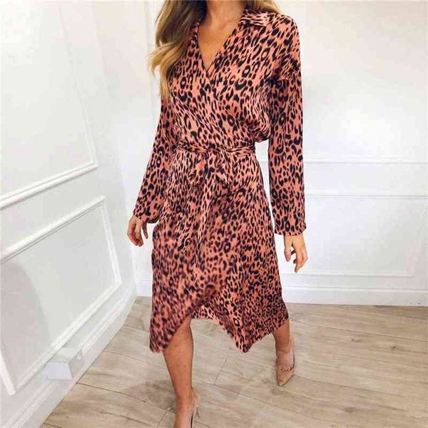 fashion women leopard printed v neck bandage long sleeve turn down collar midi dress l220705, Black;gray
fashion women leopard printed v neck bandage long sleeve turn down collar midi dress l220705, Black;gray