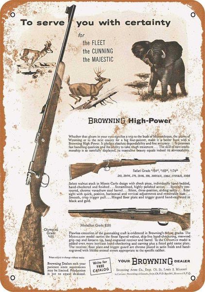 metal 1961 browning high-power rifles pub outdoor bar retro poster home kitchen restaurant wall decor signs 12x8inch
metal 1961 browning high-power rifles pub outdoor bar retro poster home kitchen restaurant wall decor signs 12x8inch