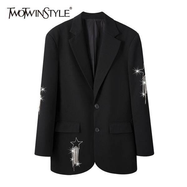 casual patchwork diamond tassel blazer for women notched long sleeve black blazers female fashion clothing 210423, White;black
casual patchwork diamond tassel blazer for women notched long sleeve black blazers female fashion clothing 210423, White;black