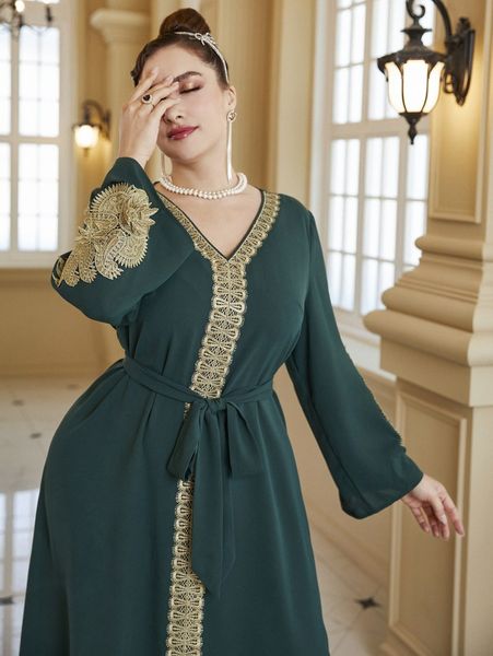 plus embroidery appliques belted maxi dress j4h5#, Black
plus embroidery appliques belted maxi dress j4h5#, Black