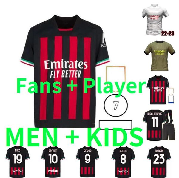 fans player men kids kit 22 23 giroud ibrahimovic soccer jersey ac milans tomori football shirt 2022 2023 tonali rebic camiseta de futbol br, Black;yellow
fans player men kids kit 22 23 giroud ibrahimovic soccer jersey ac milans tomori football shirt 2022 2023 tonali rebic camiseta de futbol br, Black;yellow