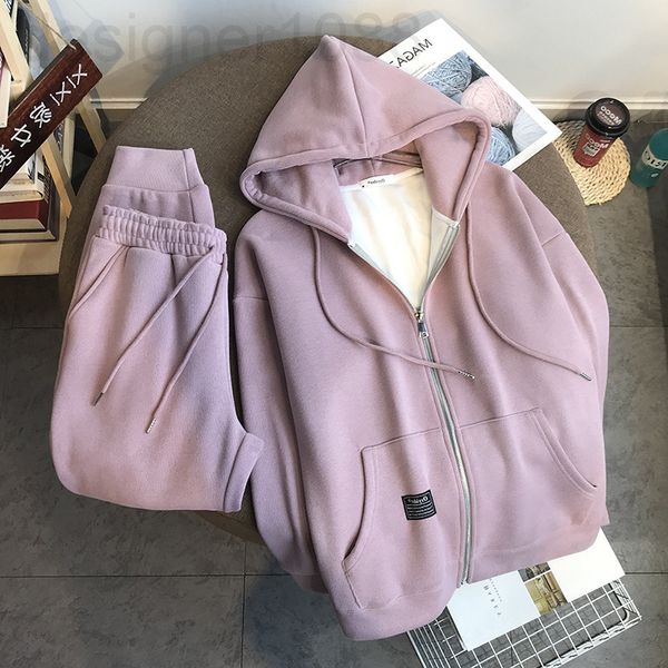 two piece dress designer autumn and winter new plush thickened hoodie women's suit ins fashion loose korean sports leisure two-piece se, White
two piece dress designer autumn and winter new plush thickened hoodie women's suit ins fashion loose korean sports leisure two-piece se, White