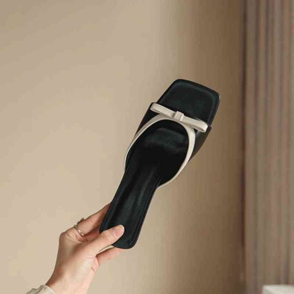 sandals color matching bow square head temperament sandals women's summer style outer wear inner and full leather low heel open toe hal, Black
sandals color matching bow square head temperament sandals women's summer style outer wear inner and full leather low heel open toe hal, Black
