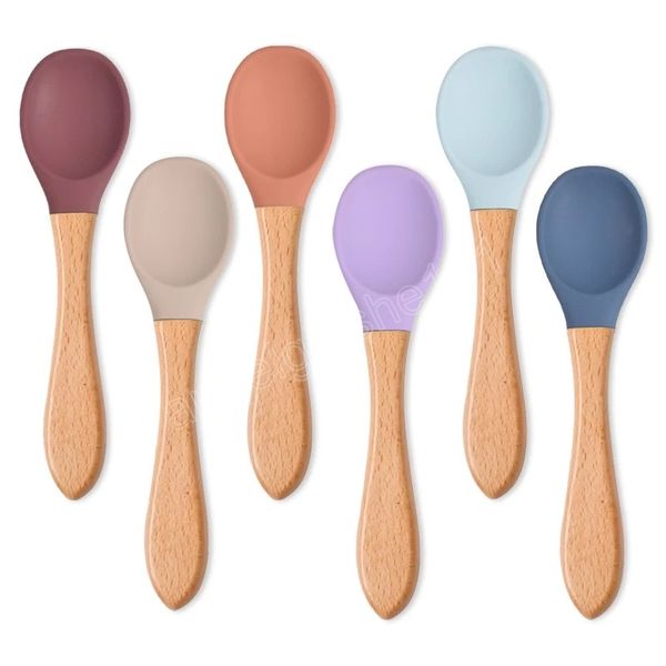 wooden handle silicone spoon for baby food grade silicone bpa dishes feeding set easy to rinse children's tableware
wooden handle silicone spoon for baby food grade silicone bpa dishes feeding set easy to rinse children's tableware