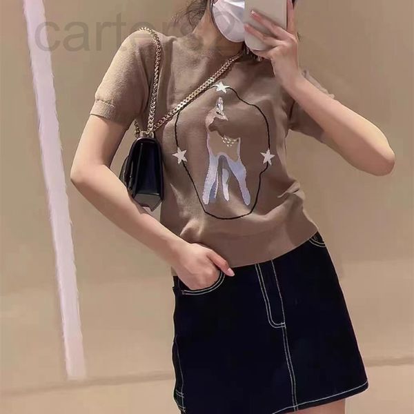 women's knits & tees designer straight 2022 early spring new slim temperament jacquard deer knitted round neck short sleeved women jy47, White
women's knits & tees designer straight 2022 early spring new slim temperament jacquard deer knitted round neck short sleeved women jy47, White