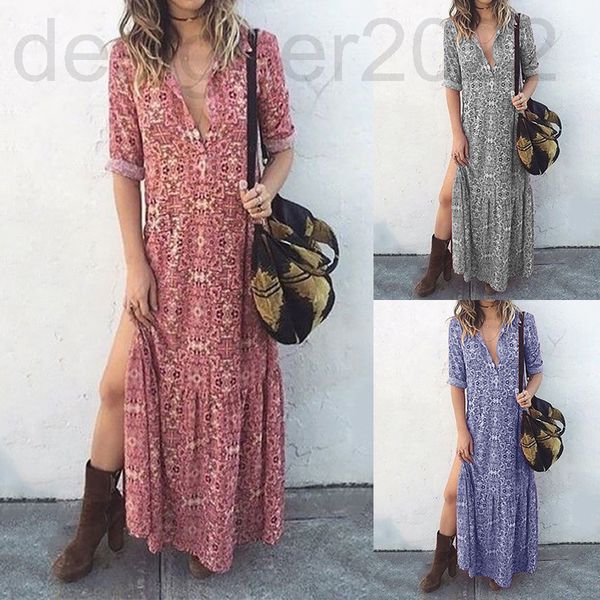 casual dresses designer summer new print long sleeve split dress om9050, Black;gray
casual dresses designer summer new print long sleeve split dress om9050, Black;gray