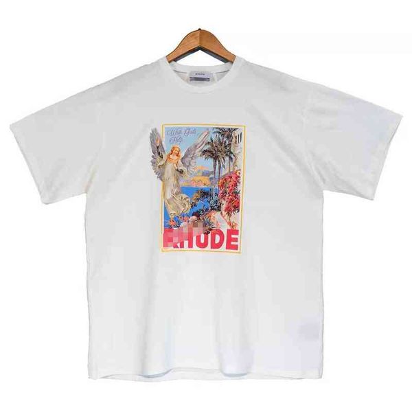 street fashion brand rhude plant flower print men's women's loose, casual versatile couple short sleeved t-shirt, White;black
street fashion brand rhude plant flower print men's women's loose, casual versatile couple short sleeved t-shirt, White;black