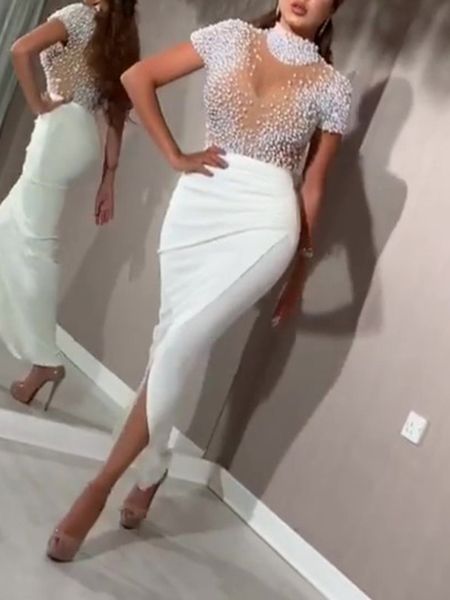 women dress transparent tulle with bead patchwork slit party dresses short sleeves female summer night date out 220520, Black;gray
women dress transparent tulle with bead patchwork slit party dresses short sleeves female summer night date out 220520, Black;gray