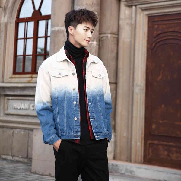 men's jackets men's jeans in spring and autumn of korean trend gradient relaxed slim fit jacket hriu, Black;brown
men's jackets men's jeans in spring and autumn of korean trend gradient relaxed slim fit jacket hriu, Black;brown