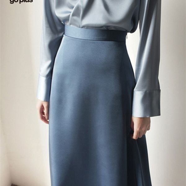 women's skirt korean style a-line satin blue black high waist ankle length woman skirts mujer faldas femme jupes saias mulher 220317
women's skirt korean style a-line satin blue black high waist ankle length woman skirts mujer faldas femme jupes saias mulher 220317